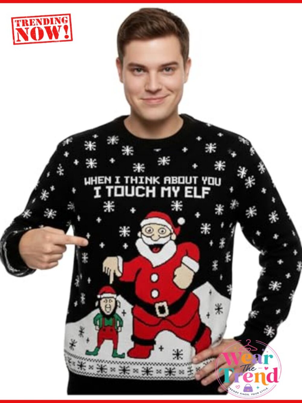 Ugly Christmas Sweater Men Basketball Hockey Golf Pullover Crew Neck